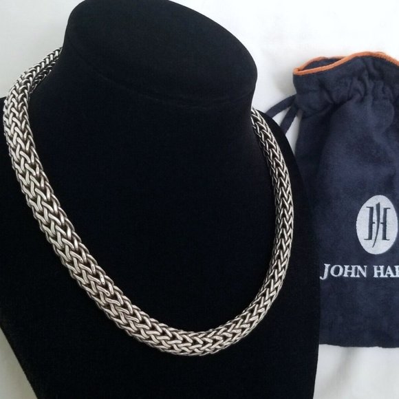 SOLD - JOHN HARDY - ICON Sterling Silver 11mm Woven Necklace - Mint! $2200 - Picture 5 of 7